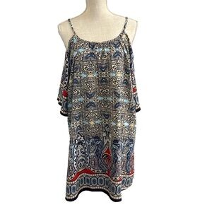 Women's Altar'd State Summer Boho Cold Shoulder Dress. Size Large